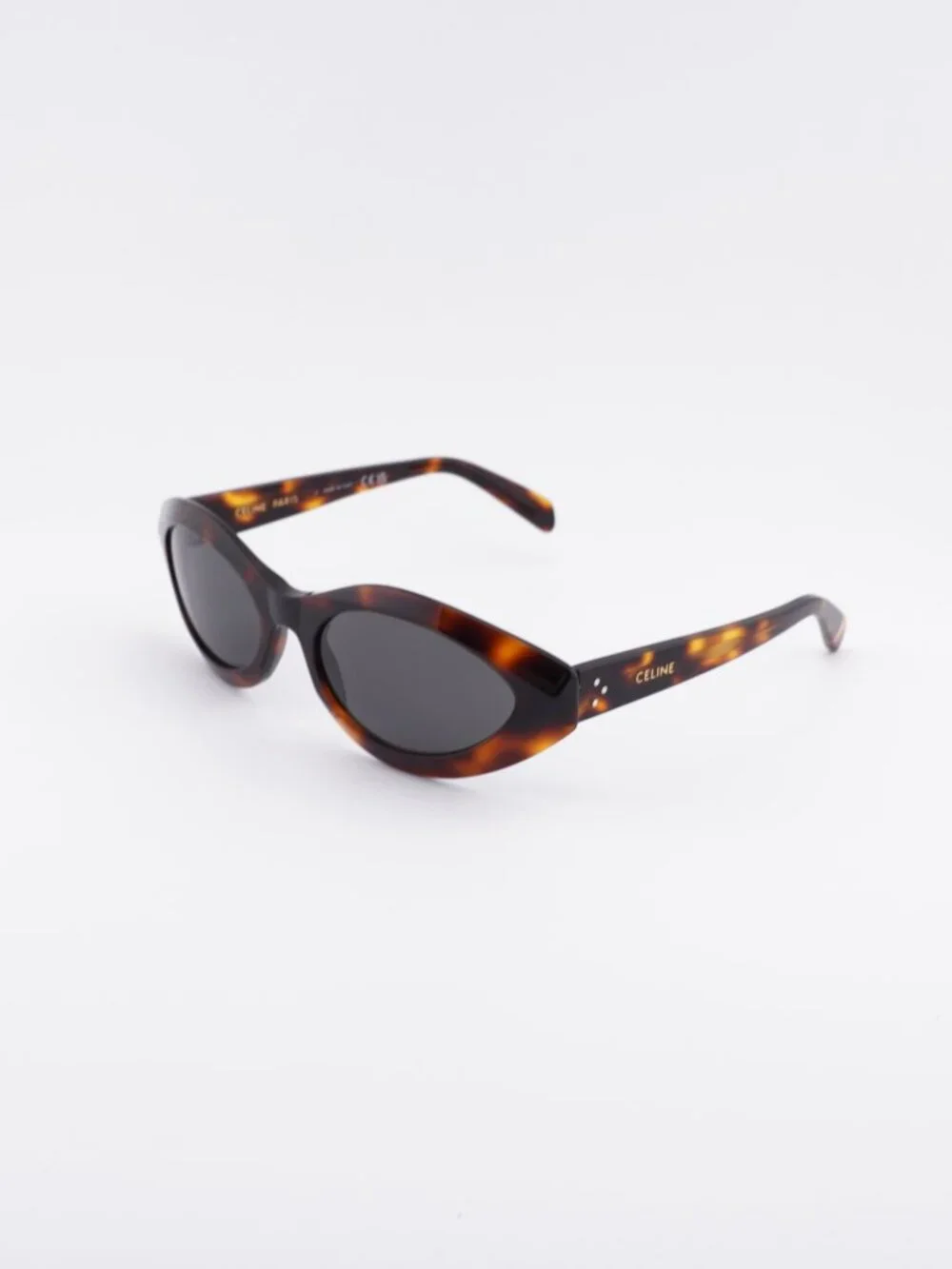 Celine CL40311I 53A Sunglasses Havana Cat Eye Frame, Grey Lenses